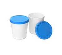 QWORK® Juego de 2 Recipientes para Helado - 1 L - Grado Alimenticio - Recipientes Reutilizables para Congelar