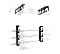 QWORK® Juego de 2 soportes para cañas de pescar, capacidad para 6 cañas, montaje en techo o pared, organizador para cañas de pescar, bastones de esquí, bastones de senderismo, palos de hockey