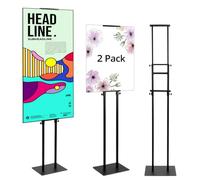 QWORK® juego de 2 soportes para carteles de doble cara, soportes de información ajustables para eventos y campañas publicitarias, adecuados para alturas de carteles de 12 cm a 210 cm