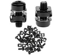 QWORK® Juego de 20 Tuercas Enjauladas M6 y Tornillos para Armario de Red de 19 y 10 Pulgadas - Tornillos de M6 x 20 mm