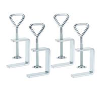 QWORK® Juego de 4 Abrazaderas C de Alto Rendimiento, Rango de Clip 0,7-4,5 cm, para Carpintería y Más