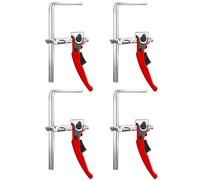 QWORK - Juego de 4 abrazaderas de trinquete para mesa de liberación rápida con capacidad de 16,5 cm y profundidad de garganta de 6,3 cm para lijado, corte