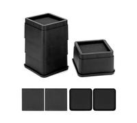 QWORK® Juego de 4 elevadores de Muebles apilables de 5 cm, pies de Cama, pies de sofá, Elevador de Escritorio de plástico Duradero - Capacidad de Carga 1000 kg