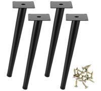 QWORK® Juego de 4 Patas de Mesa de Metal de 30 cm - Patas de Muebles de Cono Inclinadocon Almohadillas de Goma para Mesas de Centro/Mesitas de Noche/Armarios/Sillas