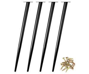 QWORK® Juego de 4 Patas de Mesa de Metal de 72 cm - Patas de Muebles de Cono Inclinado con Tapas Resistentes a los Arañazos para Mesas de Centro/Mesitas de Noche/Armarios/Sillas