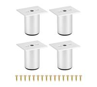 QWORK® Juego de 4 Patas Regulables para Muebles, Aleación Aluminio, Altura Ajustable 60 mm - 75 mm, Capacidad de Carga hasta 50 kg