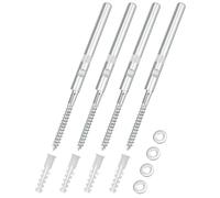 QWORK® Juego de 4 soporte estanteria invisibles de acero - Ø10x100mm - con arandelas y tacos - capacidad de carga 18kg