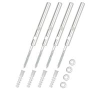 QWORK® Juego de 4 soporte estanteria invisibles de acero - Ø12x120mm - con arandelas y tacos - capacidad de carga 20kg