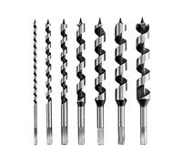 QWORK® Juego de 7 brocas helicoidales para madera, vástago hexagonal, longitud 230 mm diámetro 6/10/12/16/20/22/25 mm