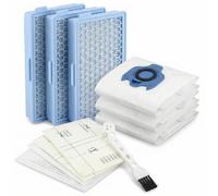 QWORK® Juego de accesorios compatible con aspiradoras Miele modelos: Complete C2/C3, S400/600/800/2000/5000/8000-3 filtros HEPA + 3 bolsas de aspiradora + 6 microfiltros + 1 cepillo de limpieza