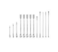 QWORK® Juego de espátulas de laboratorio, 13 piezas de espátula de laboratorio de acero inoxidable, espátula de laboratorio Micro Cuchara de Muestreo
