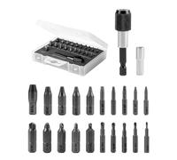 QWORK Juego de extractores de tornillos de 22 piezas, herramienta extractora de tornillos dañados con soporte magnético de extensión y adaptador, dureza 64-65HRC