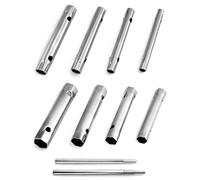 QWORK Juego de Llave de Tubo para Grifos, Llaves de Tubo Huecas 6 x 7-20 x 22 mm con 2 Barras de Extensión | 10 Piezas