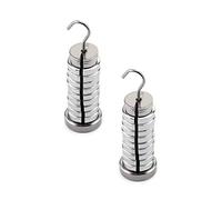 QWORK Juego de pesas ranuradas, 2 juegos de 13 pesas con colgador y funda, 250 g por juego