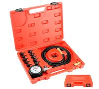 QWORK® Juego de Probador de Compresión, Probador de Compresión Motor de Gasolina, Herramienta de Prueba de Diagnóstico de Gasolina Automotriz con 10 Adaptadores