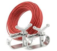 QWORK® Juego de tensores cuerda cable de acero, Ø 2 mm longitud 40 m con cierre tensor, para lona piscina y más