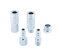 QWORK Kit de acoplador y enchufe de 5 piezas estilo G de alto flujo con juego de bujes reductores de manguera de aire, NPT de 1/2 pulgada, 99 SCFM, 300 PSI, ideal para aplicaciones neumáticas en