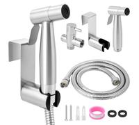 QWORK® Kit de bidé de mano para inodoro, bidet de mano pulverizador Kit de acero inoxidable SUS304 con diseño a prueba de fugas