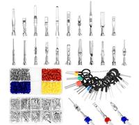 QWORK® Kit de conectores de cable de 708 piezas - incluye 290 terminales de cable de 1-3,5 mm, 400 fundas aislantes y 18 extractores de pines - para electricidad de automóviles, motocicletas y ATV