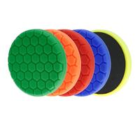 QWORK® Kit de Esponjas de Pulido para Coche, 5 Piezas 150mm para Pulir, Encerar y Sellar Esmaltes, para Usar con Máquinas Excéntricas