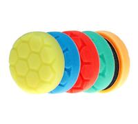 QWORK® Kit de Esponjas de Pulido para Coche, 5 Piezas 78mm para Pulir, Encerar y Sellar Esmaltes, para Usar con Máquinas Excéntricas