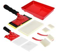 QWORK Kit de herramientas de bordeadora de pintura, recortadora de bordes de pintura de 7 pulgadas + 4 pulgadas, kit de aplicador de almohadilla de pintura de 10 piezas, herramienta de pintura de