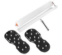 QWORK® Kit de herramientas de cemento epoxi autonivelante, zapatos con puntas de pisos, rodillo de ventilación de 50 cm