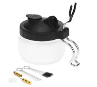 QWORK® Kit de limpiador aerografo, bote de limpieza con soporte, 5 cepillos de limpieza, 5 agujas de limpieza, 1 rasqueta de limpieza