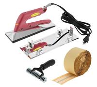 QWORK Kit de plancha de costura de alfombra de 10 pulgadas y 800 vatios con 4 ajustes de calor, cinta de unión de alfombras de 66 pies y rodillo de costura extra ancho