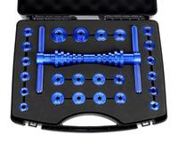 QWORK® Kit de Prensa de rodamiento Interno de Bicicleta, Herramientas para instalación de cojinetes/buje - Compatible con Diversos cojinetes - Incluye Caja de Almacenamiento