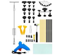 QWORK® Kit de reparación de abolladuras de Coche sin Pintura, para reparación de abolladuras de daños por Granizo al 99%, con Pistola de Pegamento Caliente de 100 W y 10 Barras de Pegamento Caliente