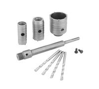 QWORK Kit de sierra perforadora para hormigón, 7 piezas de brocas para piedra de cemento, vástago SDS Plus con diámetro de corte (30 mm, 40 mm, 60 mm), varilla de conexión de 8 11/16 pulgadas, 3