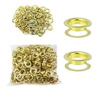 QWORK Kit Ojetes Metalicos, 500 piezas de Ojetes y 500 piezas de arandela, 10 mm, para ropa, cuero, telas, lona, dorado