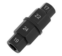QWORK® Llave Allen para Eje de Motocicleta, Dado Hexagonal de 3/8", 17 mm, 19 mm, 22 mm y 24 mm