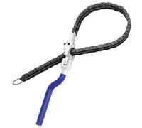 QWORK® Llave de Cadena para Filtros de Aceite Ø 60-195 mm, Cadena Dúplex de 600 mm, con Mango Articulado de 180°