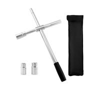 QWORK® Llave de rueda telescópica para ruedas coche, Extensible hasta 60cm, con 2 Vasos 17/19 mm y 21/23 mm,