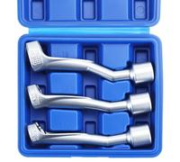 QWORK® Llave de tubo abierta de 14/17/19 mm para líneas de inyección de diésel, accionamiento de 12,5 mm (1/2 pulgada), juego de llaves de tubo abiertas