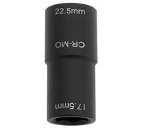QWORK® Llave de Vaso de Impacto 1/2", 17,5 x 22,5 mm, Acero Cr-Mo - Compatible con Ford, Range Rover y Jeep