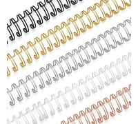 QWORK Lomos de encuadernación de alambre de doble bucle, 50 unidades de paso 2:1 de 5/8 pulgadas para tamaño carta, capacidad de 140 hojas, lomos de alambre de metal para presentaciones, informes