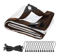 QWORK® Lona Transparente 2m x 4m, Lona Exterior Impermeable con Ojales y Cuerda, para jardín, Camping, Invernadero, Balcones