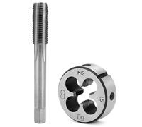 QWORK® Machos de roscar M12x1.5mm, juego de machos y terrajas