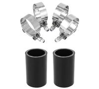 QWORK Manguera de acoplador recto con abrazaderas en T de acero inoxidable, 2 piezas de manguera de silicona reforzada de 4 capas de 1-1/2 pulgadas ID para marina e industrial