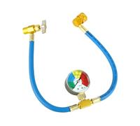 QWORK® Manguera de Carga de Refrigerante para Aire Acondicionado de Automóvil R134A, Juego de Recarga de Refrigerante con Manómetro para Sistema de Refrigerante de Aire Acondicionado de Automóvil