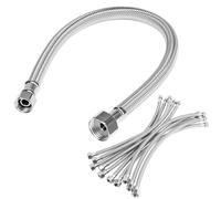 QWORK Manguera de grifo de 16 pulgadas, 10 piezas de línea de suministro trenzada de acero inoxidable, líneas de suministro de grifo, 40.6 cm x 3/20.3 cm Comp x 1/5.1 cm FIP