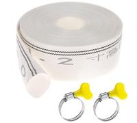 QWORK® Manguera de tejido, manguera plana 1 1/4 pulgadas 32mm 10m con abrazadera de acero inoxidable, para bombas de agua y aguas residuales