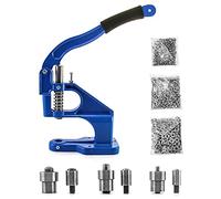 QWORK® Maquina de Ojales Metalicos de Hierro fundido, Prensa Manual de Ojales con 3 Troqueles (6/10/12mm) y 1500 Ojales, para Cuero Tela Carteles