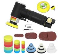 QWORK® Máquina Pulidora, Mini Pulidora de Aire Comprimido, Pulidora Orbital, Máquina Pulidora de Automóviles