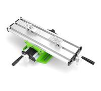QWORK® Mesa de Trabajo Multifunción, Cruz y Deslizante de Perforación para Soporte de Taladro de Banco, 310 * 90 * 78 mm
