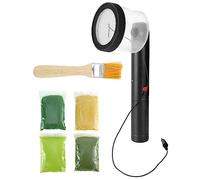 QWORK® Mini aplicador de flocado de hierba, con 4 colores de hierba de modelado y cepillo de limpieza, para paisajes modelo de bricolaje