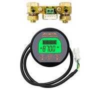 QWORK® Monitor de batería, Rango de corriente de voltaje 8V-80V, 0-100A, Voltímetro amperímetro, con cable personalizado de 2 m, Para Caravana RV, Auto